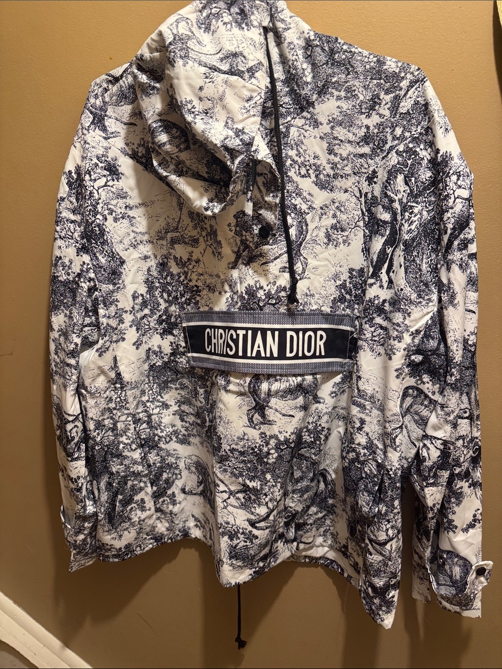 Dior Black and White Toile Christian Dior Hooded Jacket